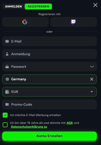Registrierung und Login
